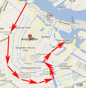 Boat route Gay Pride Amsterdam 2011